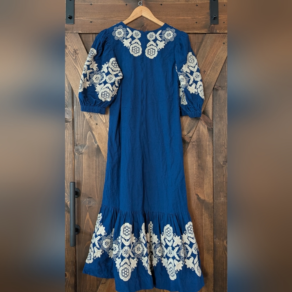 Sea New York Navy Dress with Cream Embroidery - Picture 5 of 8